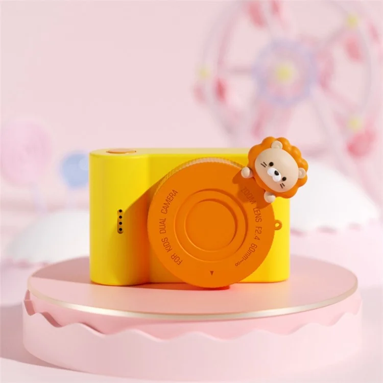 C5 1080P 48MP 3'' IPS 螢幕兒童相機觸控智能兒童相機玩具生日聖誕禮物 - 獅子