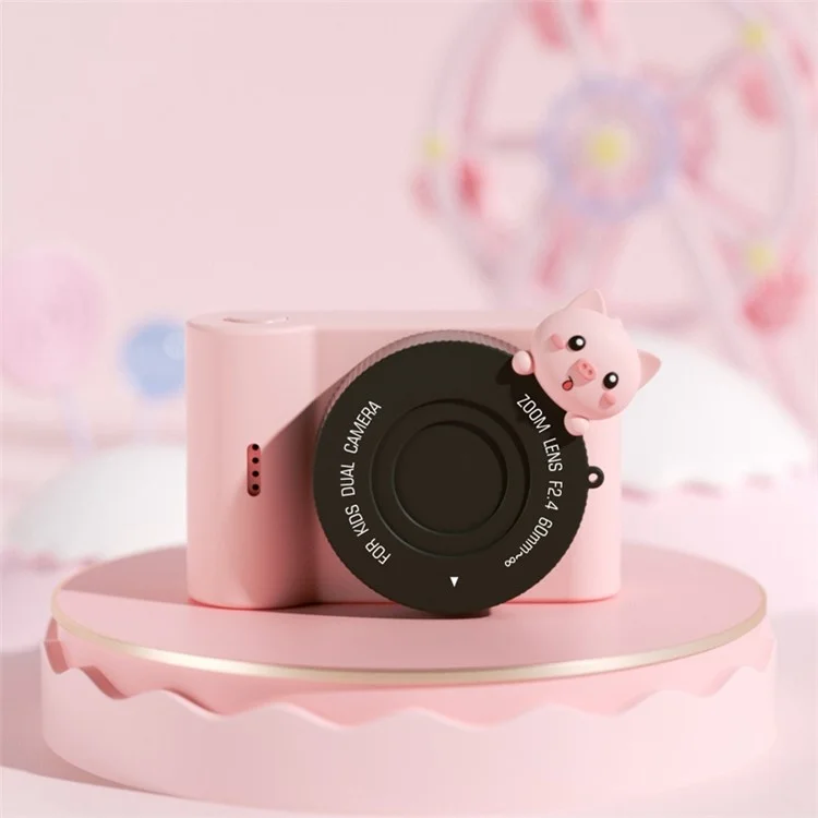 C5 Touch Control 3 '' Screen Kids Camera WiFi 48MP Per Bambini Toy Toy Girl Boy Regalo di Compleanno di Compleanno Con Borsa - Maiale