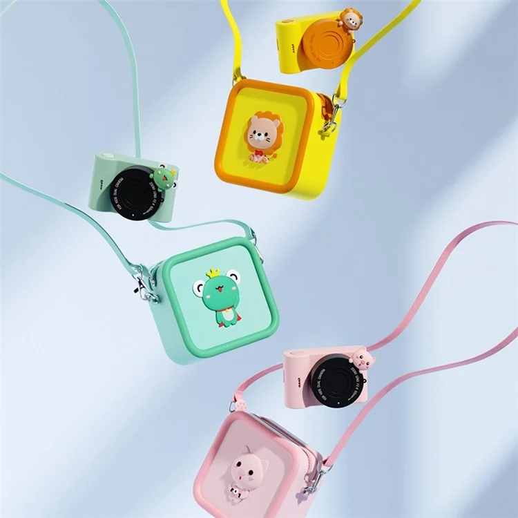 C5 Touch Control 3 '' Screen Kids Camera WiFi 48MP Per Bambini Toy Toy Girl Boy Regalo di Compleanno di Compleanno Con Borsa - Maiale