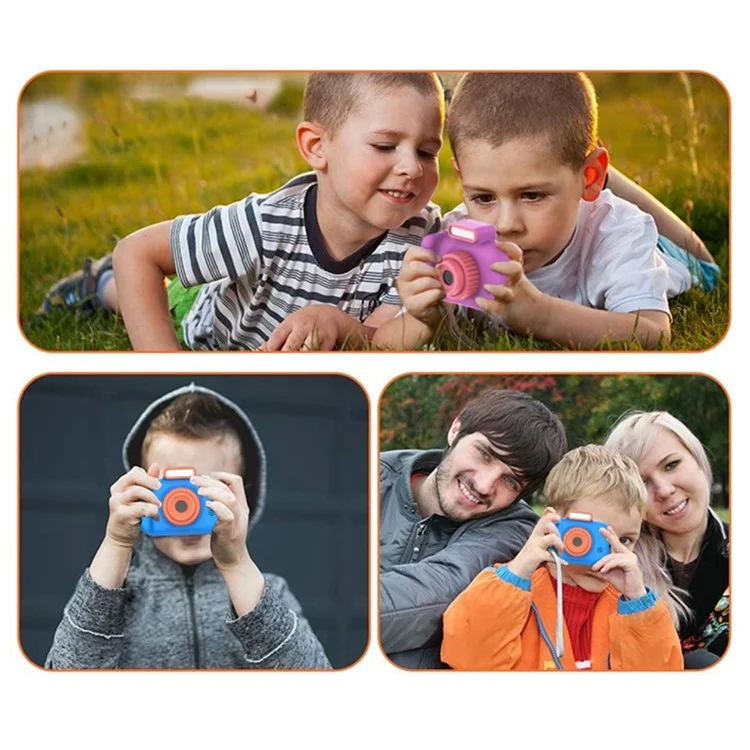 H7 Kinderkamera 4000W Front / Rückseite Dual-Linsen Digitalkamera Tragbare Handheld-Videokamera Spielzeug Unterstützt 32G-Speicherkarte - Lila