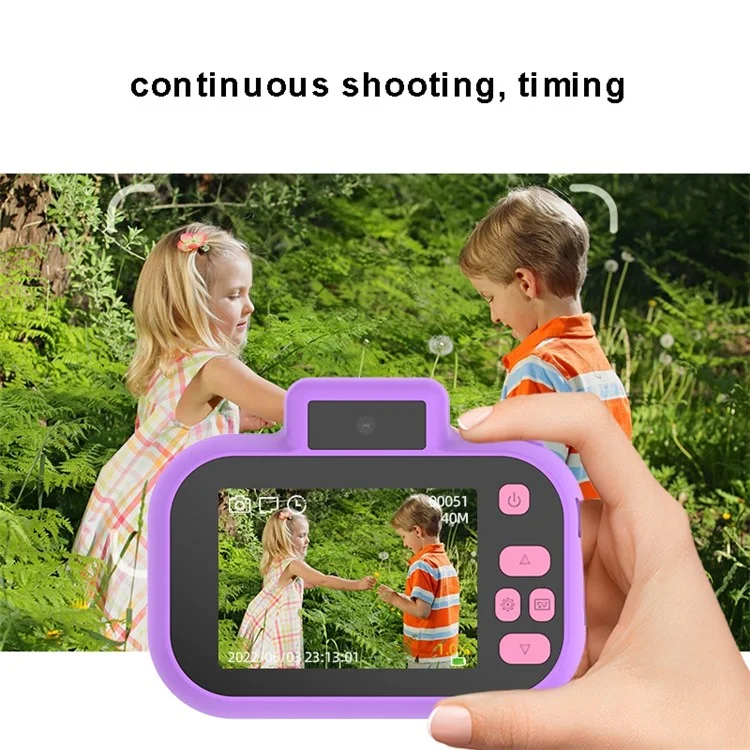 H7 Kinderkamera 4000W Front / Rückseite Dual-Linsen Digitalkamera Tragbare Handheld-Videokamera Spielzeug Unterstützt 32G-Speicherkarte - Lila