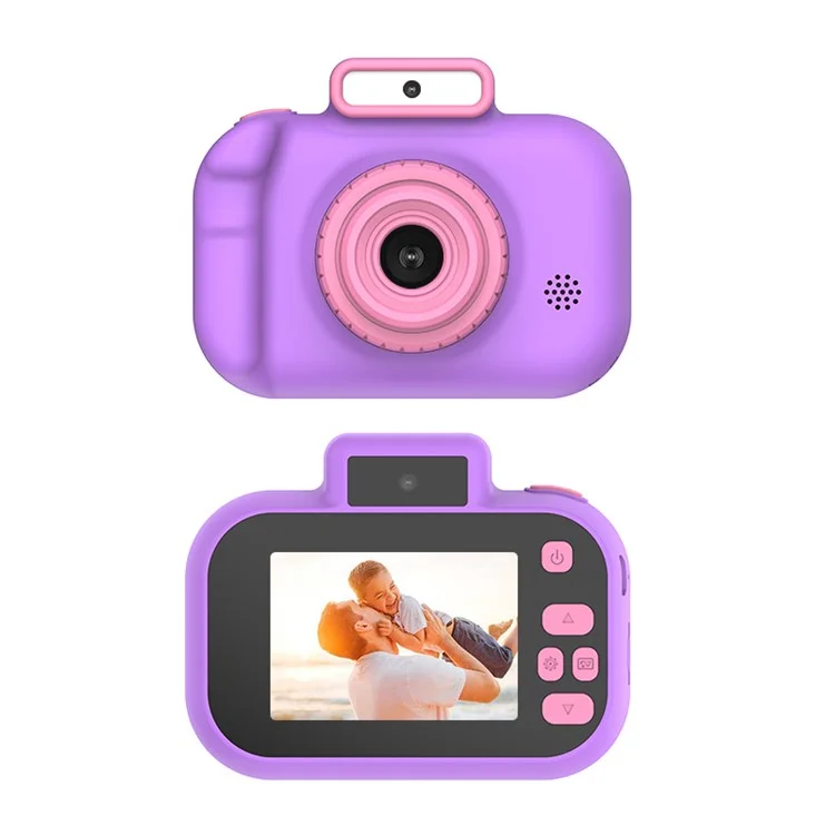 H7 Kinderkamera 4000W Front / Rückseite Dual-Linsen Digitalkamera Tragbare Handheld-Videokamera Spielzeug Unterstützt 32G-Speicherkarte - Lila