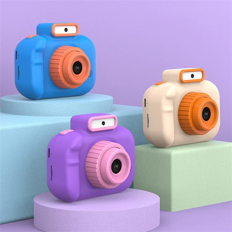 H7 Kids Camera 4000W Front / Rear Dual-Lens Digital Camera Portable Handheld Video Camera Toy Support 32G Memory Card - Blue