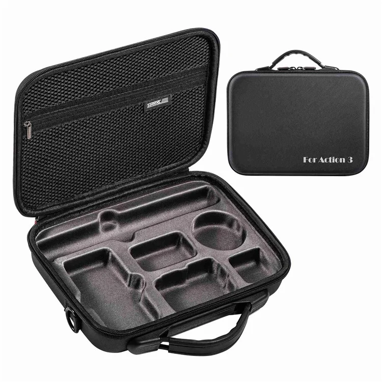 STARTRC 1111360 Pour DJI Osmo Action 3 Sac de transport portable et résistant aux chocs pour caméra et accessoires - Noir