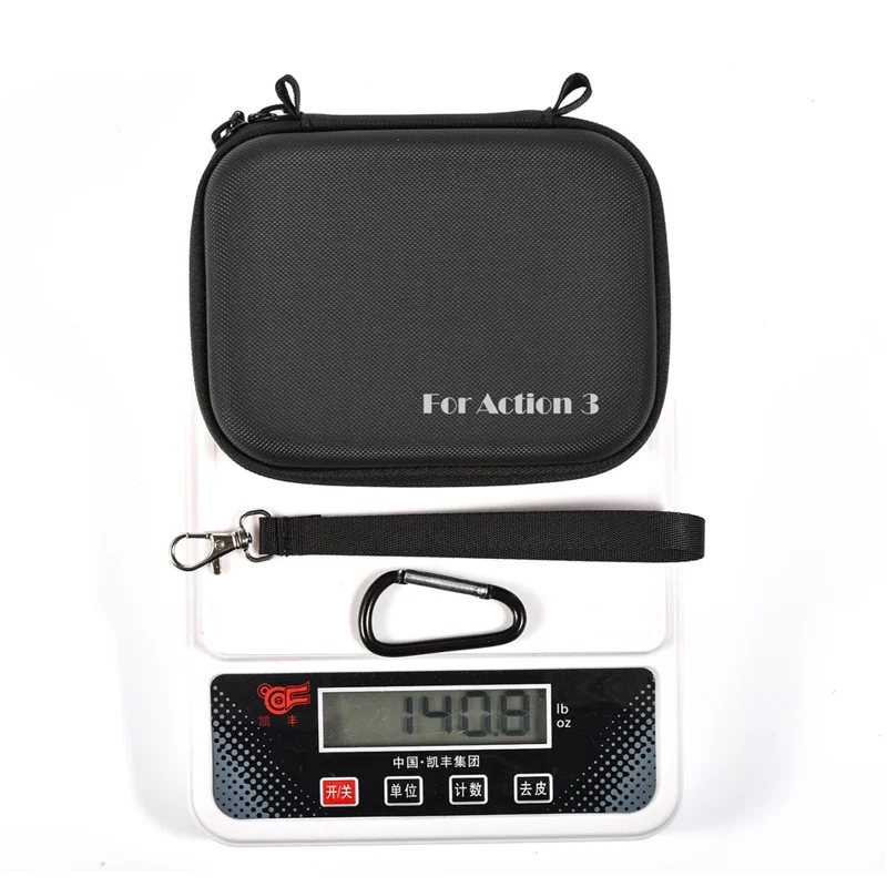 STARTRC For DJI Osmo Action 3 Portable Shockproof Carrying Case Camera Storage Bag with Carabiner and Hand Strap - Black