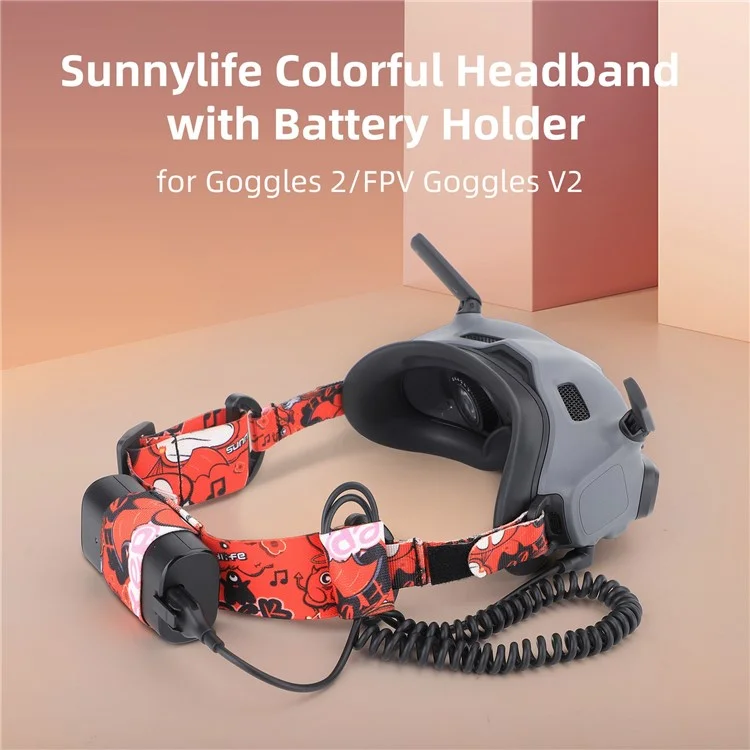 SUNNYLIFE TD487 For DJI Avata FPV Goggles Glasses V2 Adjustable Head Strap Color Elastic Fixing Band Headband - Graffiti