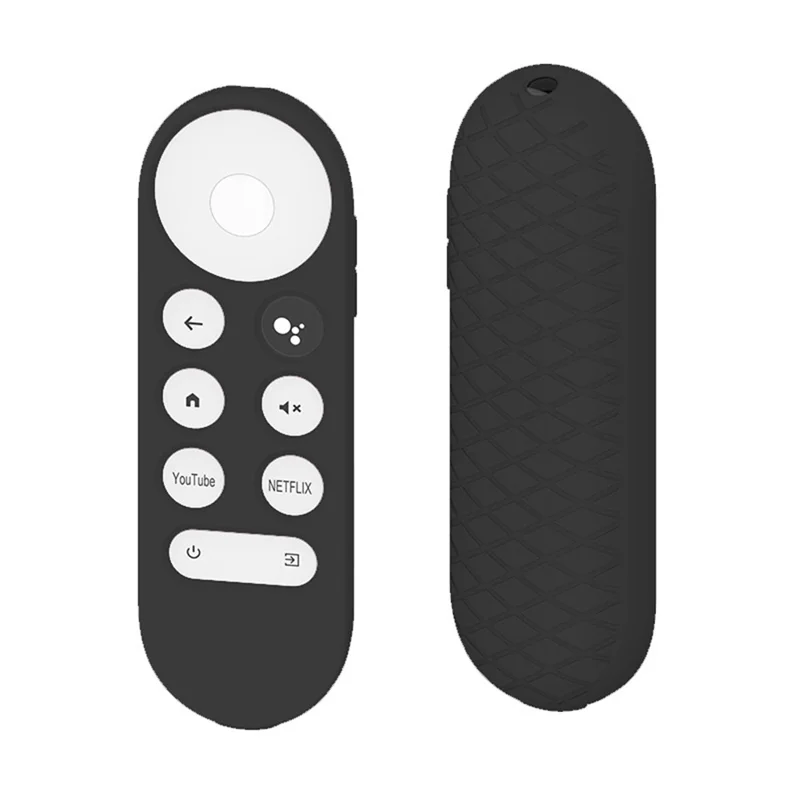 Silicone Case for Chromecast Google TV 2020 Voice Remote Shockproof Protective Remote Cover, Grid Design - Black