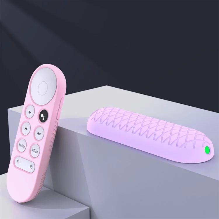 Case de Silicona Para Chromecast Google TV 2020 Voz Remota a Prueba de Choques de Protección Remota, Diseño de Cuadrícula - Amarillo