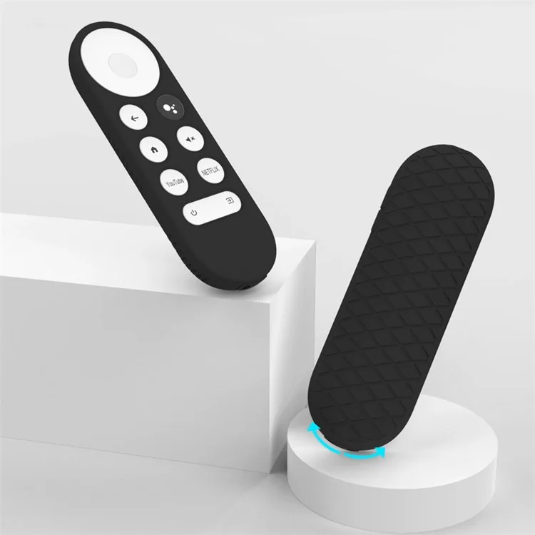 Case de Silicona Para Chromecast Google TV 2020 Voz Remota a Prueba de Choques de Protección Remota, Diseño de Cuadrícula - Amarillo