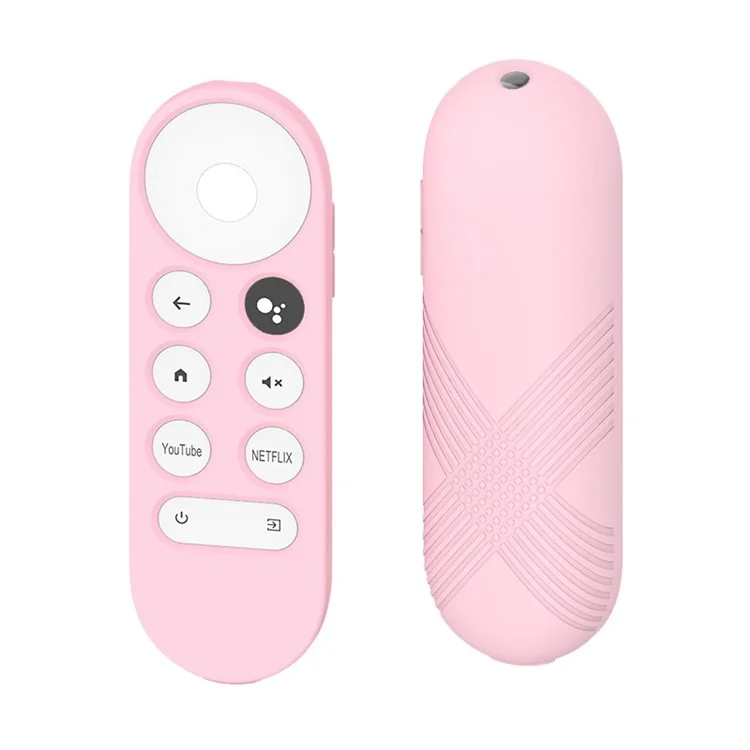 Für Google Chromecast 2020 TV-Fernbedienung Kratzfeste Schutzhülle Weiche Silikonhülle (X-förmige Textur) - Pink