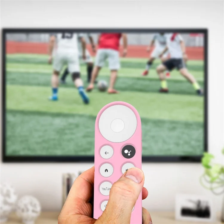 Für Google Chromecast 2020 TV-Fernbedienung Kratzfeste Schutzhülle Weiche Silikonhülle (X-förmige Textur) - Pink