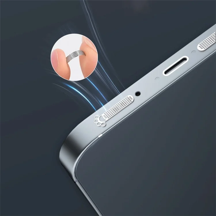 Pegatizas Adhesivas Netas Antidesiformes de Altavoz Para 4 / Accesorios de Red de Trompeta Universal a Prueba de Polvo de la Tapa Del Teléfono de 6 Agujeros - Plata