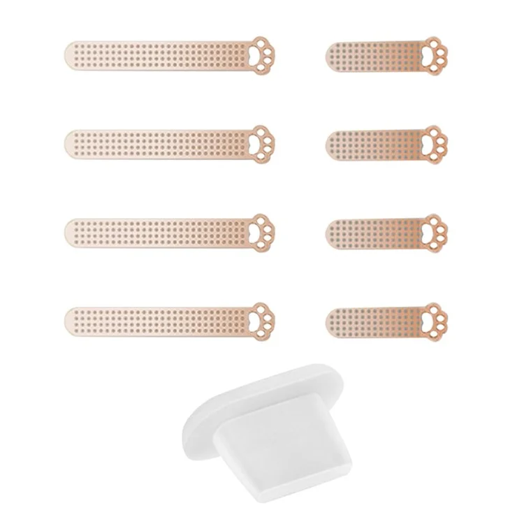 Speaker Anti-Dust Net Adhesive Stickers for iPhone 12-14 Series, Phone Horn Cover Cat Paw Universal Trumpet Dustproof Net Accessories - Rose Gold