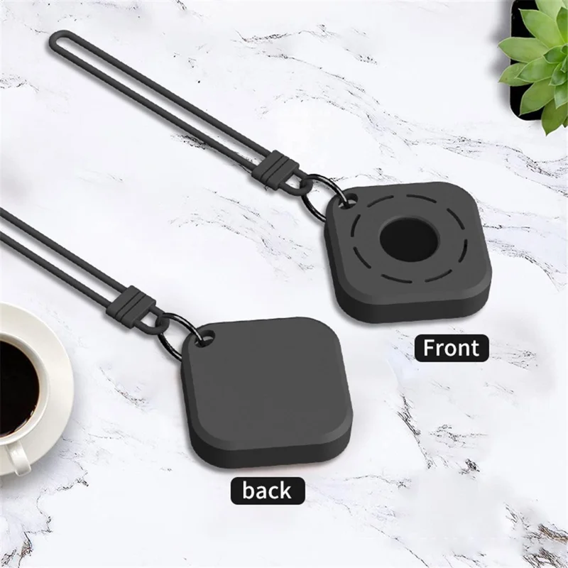 Silicone Protective Case for Apple Airtag GPS Finder Mini Washable Waterproof Scratch-Resistant Pet Loop Holder Keyring Cover - White