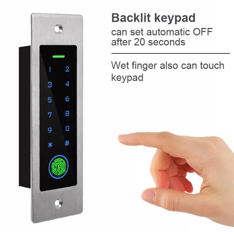 EF4 Eingebettete Türzugriffst -steuerung Tastatur Fingerabdruck Biometrie Hintergrundbeleuchtung Kontrollierter Tastatur, Die Bis zu 1000 Mögliche Benutzer Unterstützt