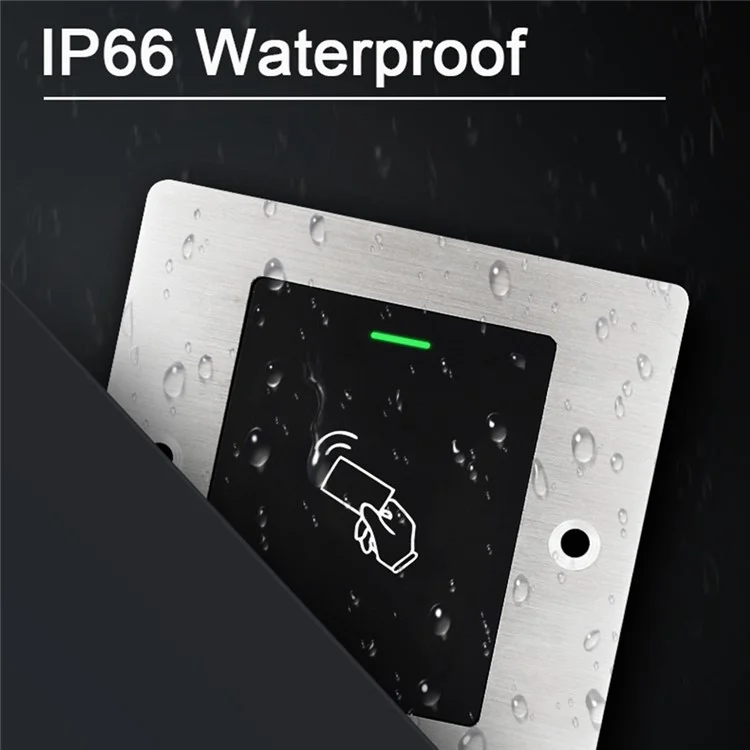 Lector de tarjetas RFID E3 Embedded Waterproof Wiegand 26-Bit, Sistema de control de acceso a puertas de metal compatible con 2000 usuarios