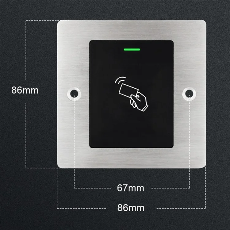 Lector de tarjetas RFID E3 Embedded Waterproof Wiegand 26-Bit, Sistema de control de acceso a puertas de metal compatible con 2000 usuarios