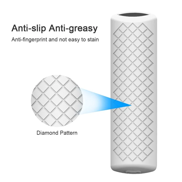 GS0092 Silicone Case for Amazon 2021 ALEXA Voice Remote 3rd Gen Shockproof Case Protective Remote Cover - White
