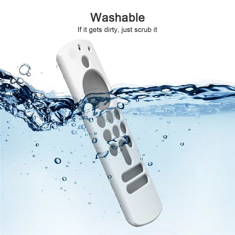 GS0092 Silicone Case for Amazon 2021 ALEXA Voice Remote 3rd Gen Shockproof Case Protective Remote Cover - White