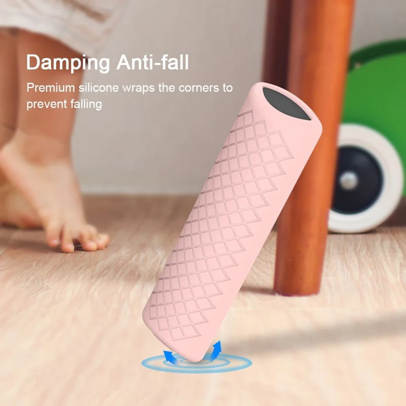 GS0092 Silicone Case for Amazon 2021 ALEXA Voice Remote 3rd Gen Shockproof Case Protective Remote Cover - Pink