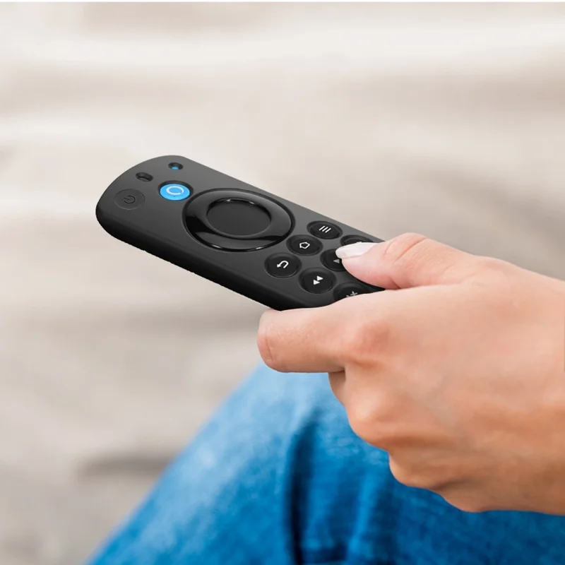 GS0092 Silicone Case for Amazon 2021 ALEXA Voice Remote 3rd Gen Shockproof Case Protective Remote Cover - Black