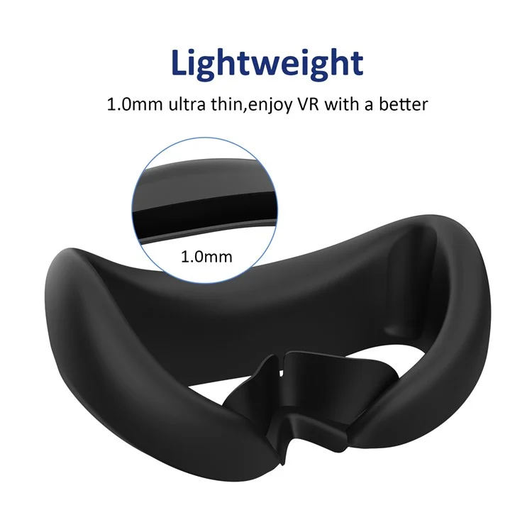 PO002 For PICO 4 VR Silicone Cover Eye Pad Sweat-proof Silicone Face Cushion Cover Replacement VR Glasses Accessories - Black