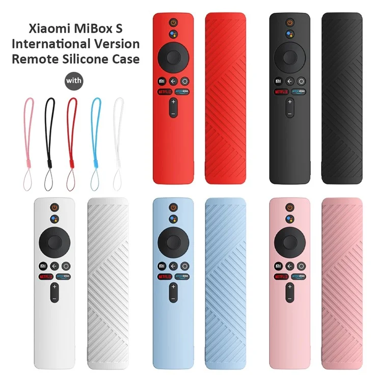 GS057 Anti-scratch Protective Case for Xiaomi MiBox S 4K TV Remote Controller, Soft Silicone Sleeve Anti-dust Cover - Blue