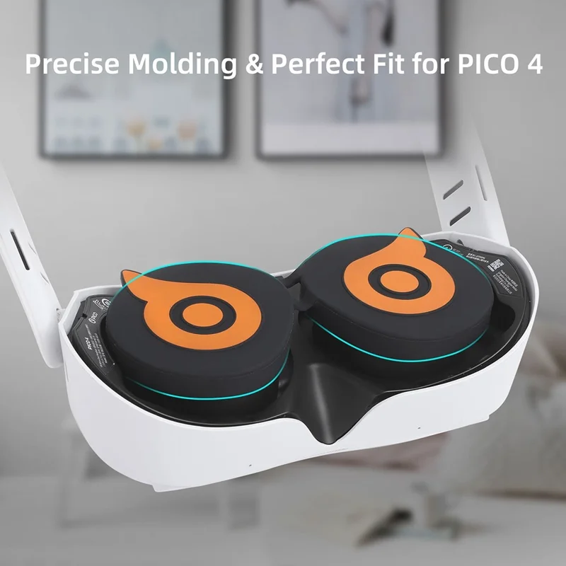 HIFYLUX PC-ZF23 for PICO 4 VR Glasses Soft Silicone Lens Protector Cute Owl Design VR Lens Cover - Yellow