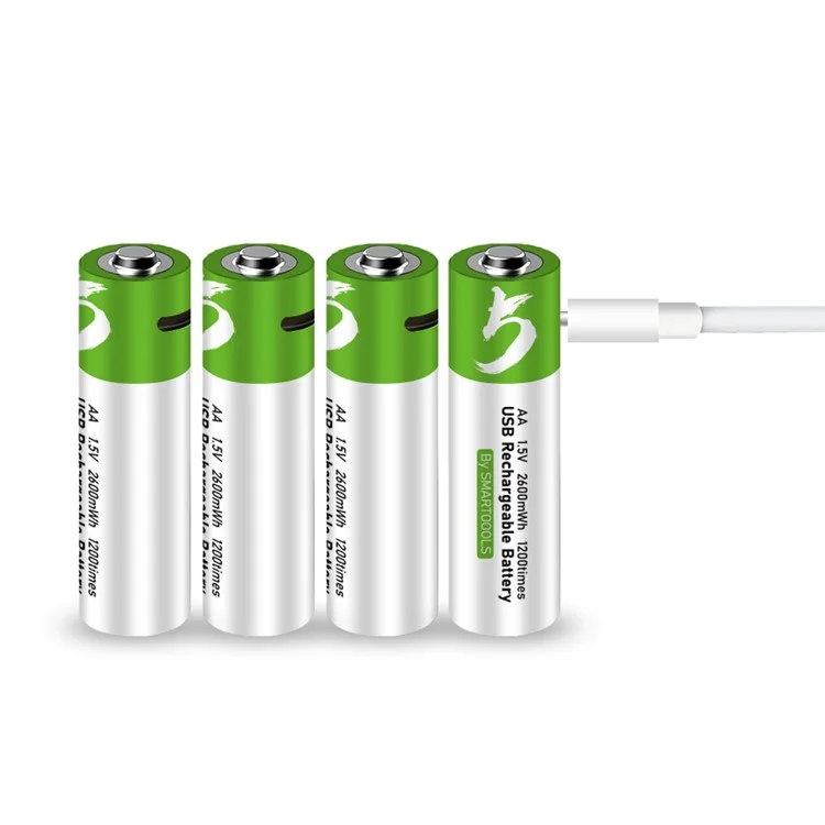 Smartoools 4pcs 1.5v 2600mWh Batteria a Batteria Ricaricabile a Litili Per il Campanello Wireless LED Torcia