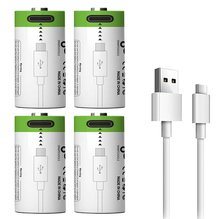 SMARTOOOLS 4 pièces 3,7 V 300 mAh Batterie Li-ion rechargeable CR2 pour appareil photo numérique, GPS, équipement médical de sécurité