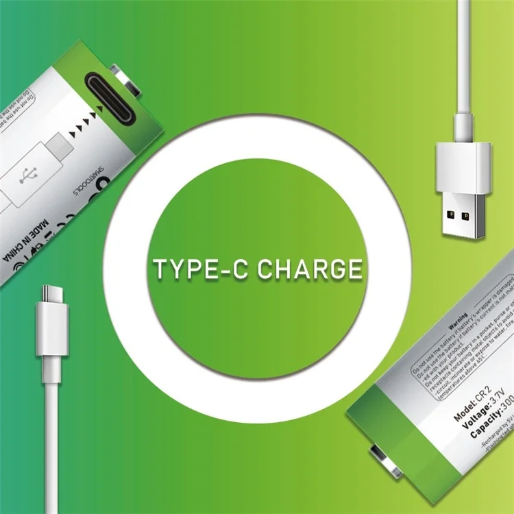 SMARTOOOLS 4 pièces 3,7 V 300 mAh Batterie Li-ion rechargeable CR2 pour appareil photo numérique, GPS, équipement médical de sécurité