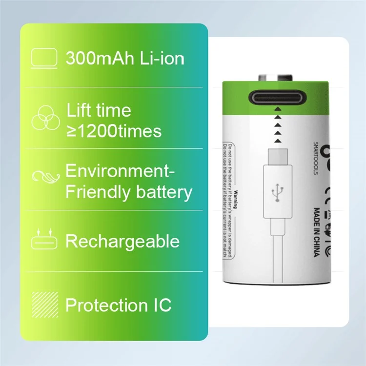 SMARTOOOLS 4 pièces 3,7 V 300 mAh Batterie Li-ion rechargeable CR2 pour appareil photo numérique, GPS, équipement médical de sécurité