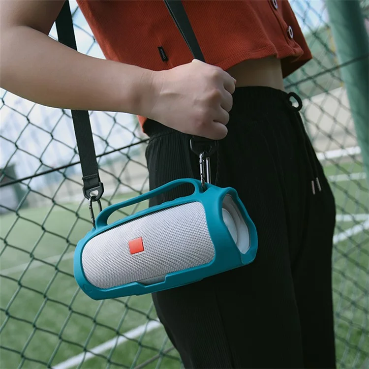 TXESIGN Custodia in silicone per JBL Charge4 Cassa Bluetooth senza fili portatile con tracolla - Blu