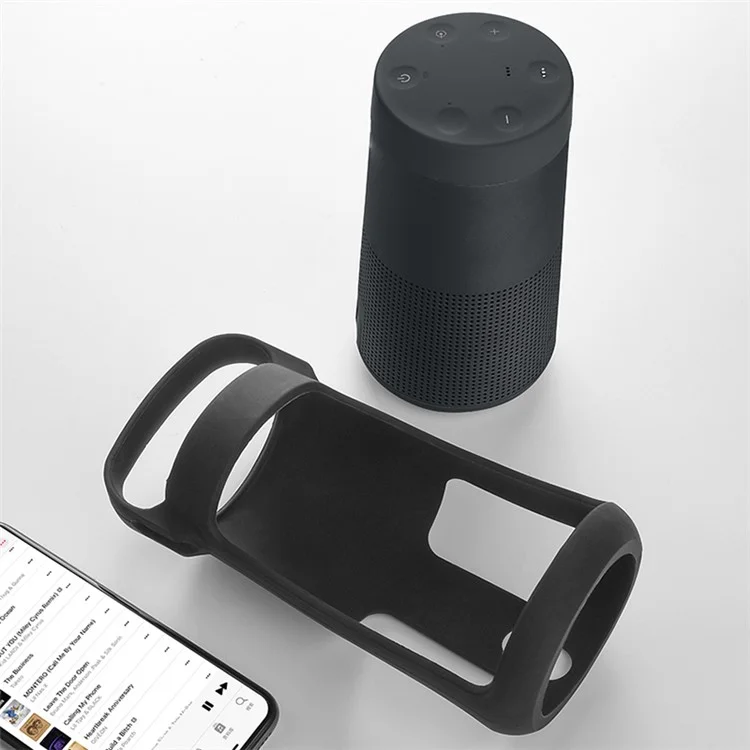 TXESIGN Für Bose Soundlink Revolve Bluetooth-Lautsprecher Silikonhülle Schützende Schale Tragetasche - Schwarz