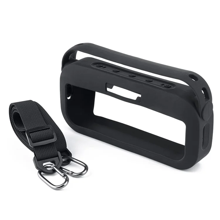 TXESIGN Pour Bose SoundLink Flex Enceinte portable Housse en silicone Étui de protection avec dragonne et sangle d'épaule - Noir