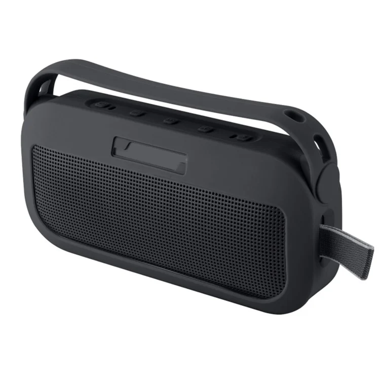 TXESIGN Pour Bose SoundLink Flex Enceinte portable Housse en silicone Étui de protection avec dragonne et sangle d'épaule - Noir