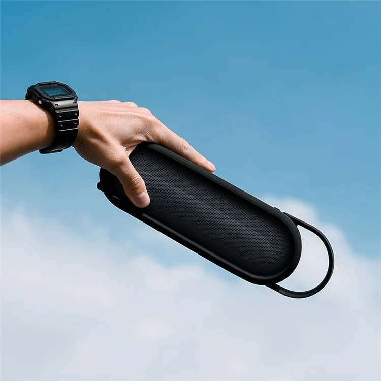 TXESIGN Anti-Scratch Silicone Case for Beats Pill+, Protective Cover Portable Bluetooth-compatible Speaker Sleeve with Handle Strap for Carrying - Black