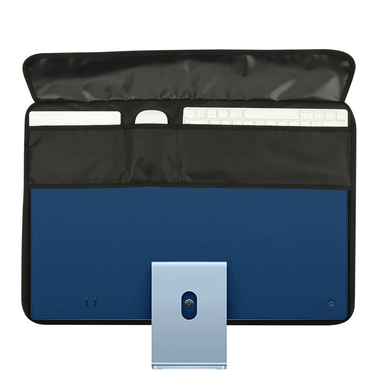 TXESIGN Para Monitor de Ordenador iMac de 24 Pulgadas Funda Protectora de Pantalla de Polvo de Cuero PU Estuche de Almacenamiento Protector - Negro