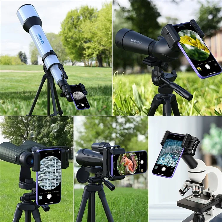 Adaptador APEXEL F002 para Telescópio de Smartphone Lente da Ocular Conector Compatível com Monocular, Binóculos, Microscópio
