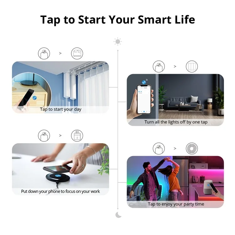 SONOFF NFC-Tag Smart Home NFC Tag Sticker with Card, Portable NFC Sticker