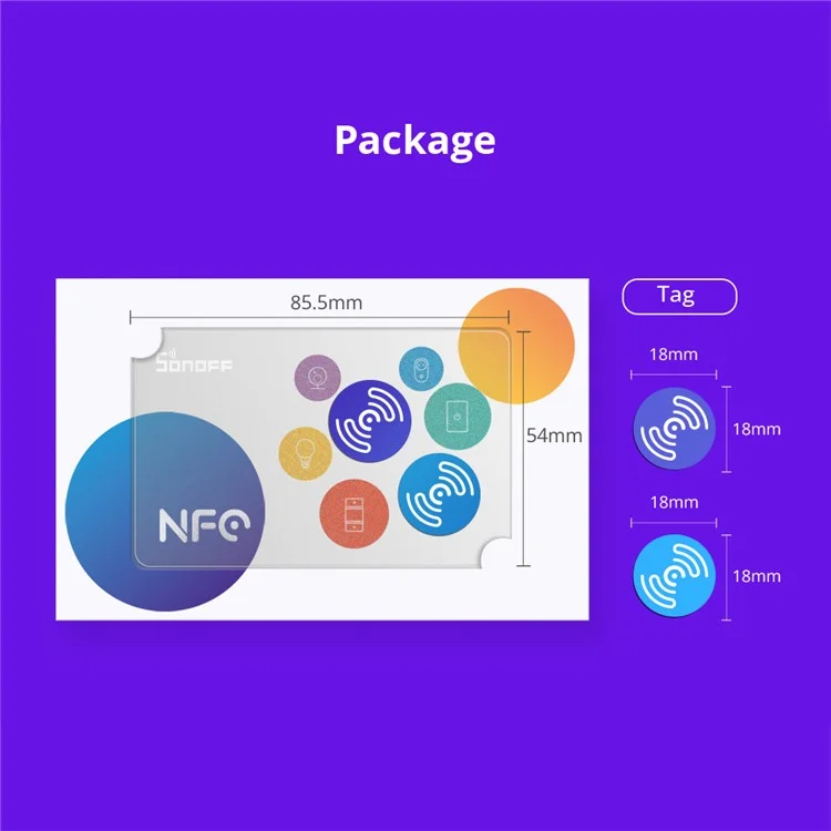 SONOFF NFC-Tag Smart Home NFC Tag Sticker with Card, Portable NFC Sticker