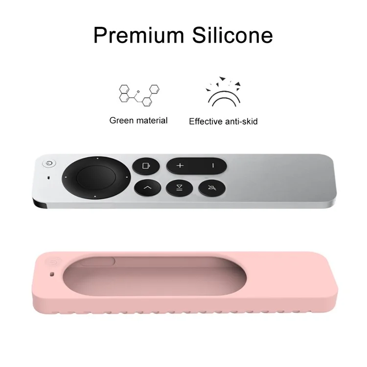 Funda GS105 compatible con el mando a distancia Siri de Apple TV 4K 2022 de 3ª generación, funda antidesizante de silicona para el mando a distancia con cordón - Rosa