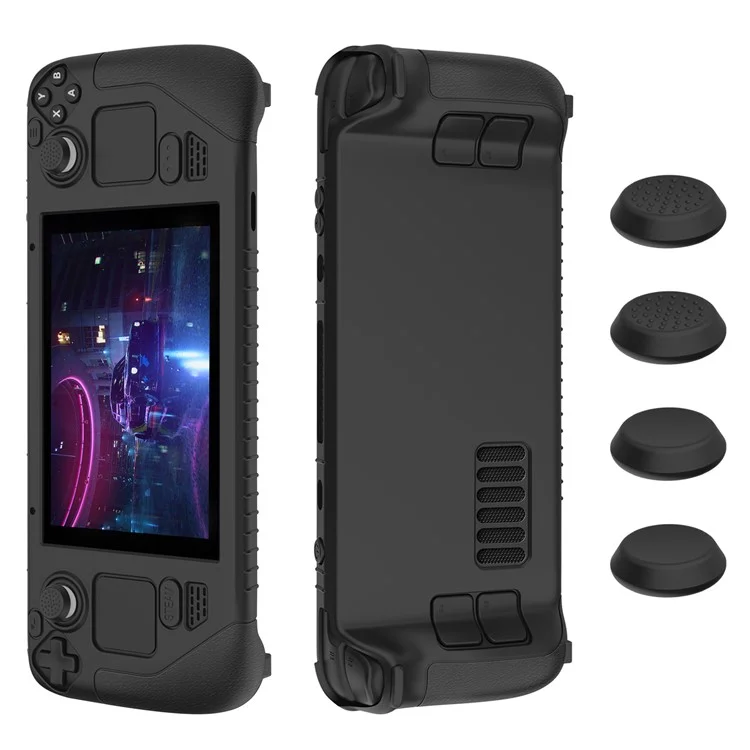 SD001 per custodia in silicone Steam Deck Console di gioco Impugnatura ergonomica Copertura antiscivolo - Nero