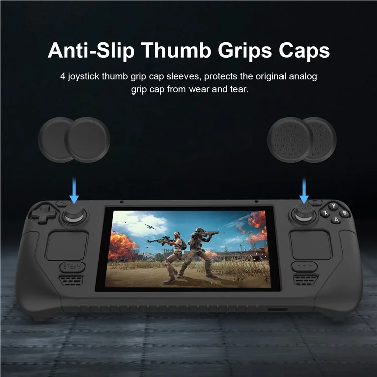 SD001 per custodia in silicone Steam Deck Console di gioco Impugnatura ergonomica Copertura antiscivolo - Nero