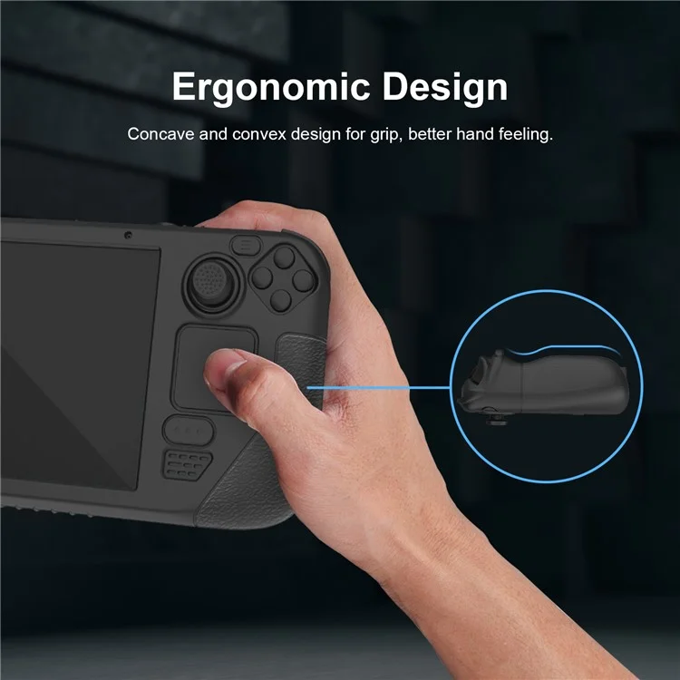 SD001 per custodia in silicone Steam Deck Console di gioco Impugnatura ergonomica Copertura antiscivolo - Nero