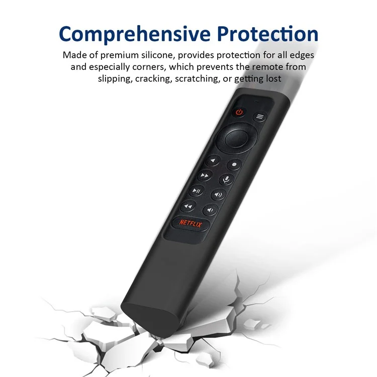 YK010 Protective Cover for NVIDIA Shield TV Pro / 4K HDR Remote Controller Series , Kids-Friendly Silicone Case Anti-Slip with Hand Strap - Black