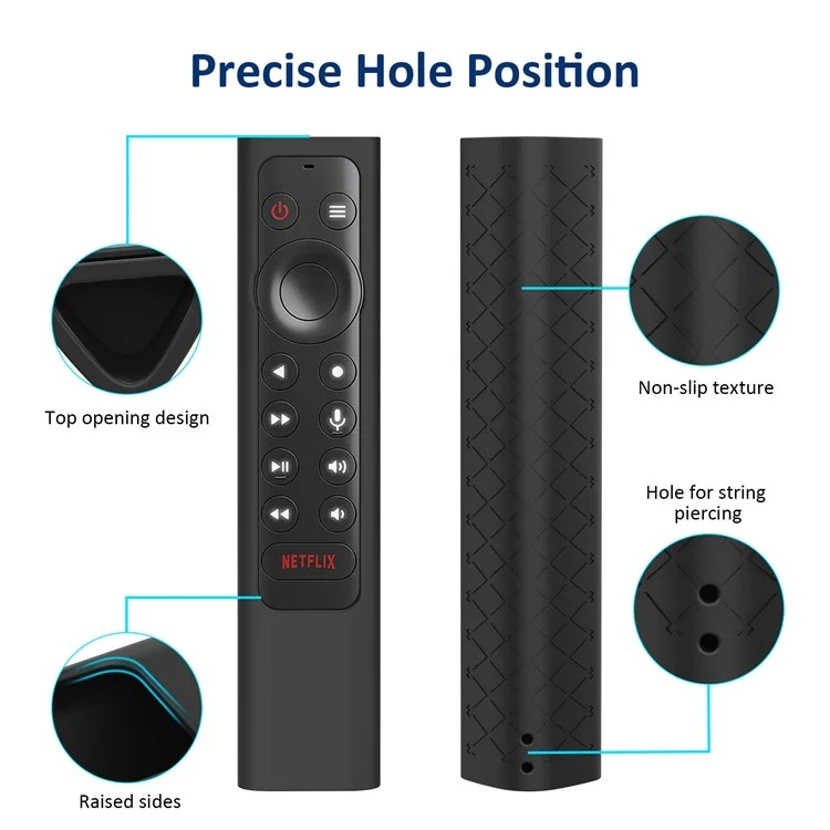 YK010 Protective Cover for NVIDIA Shield TV Pro / 4K HDR Remote Controller Series , Kids-Friendly Silicone Case Anti-Slip with Hand Strap - Black