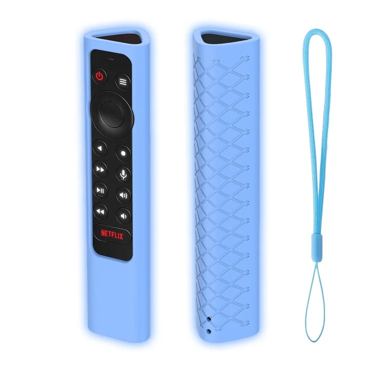 YK010 Custodia protettiva per NVIDIA Shield TV Pro / 4K HDR Serie Telecomando, Custodia in silicone anti-scivolo e anti-urto per bambini con cinturino per il polso - Blu cielo
