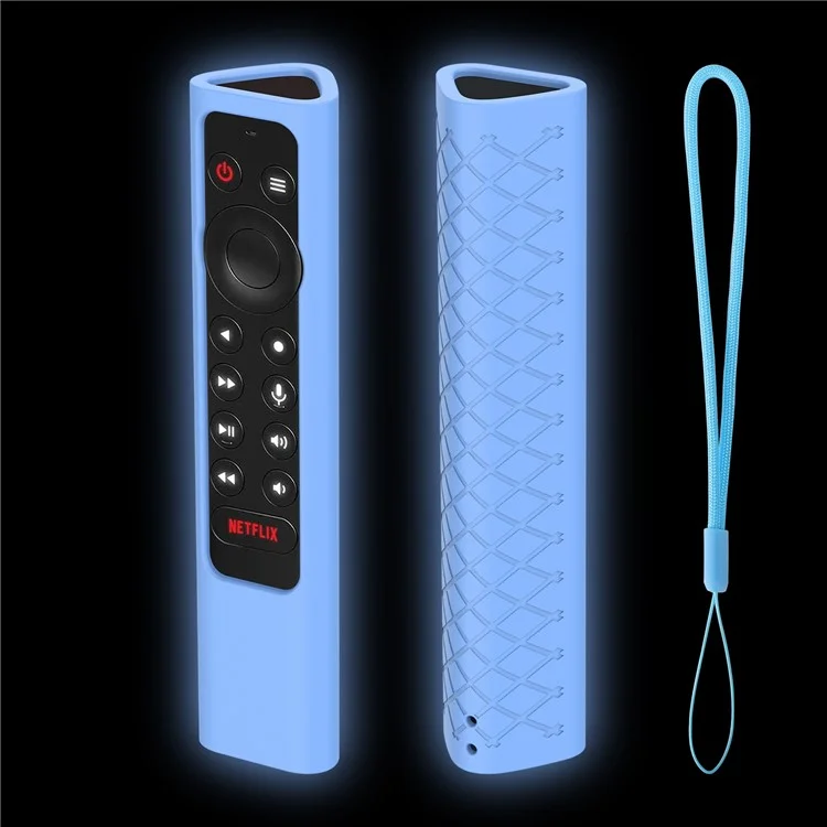 YK010 Custodia protettiva per NVIDIA Shield TV Pro / 4K HDR Serie Telecomando, Custodia in silicone anti-scivolo e anti-urto per bambini con cinturino per il polso - Blu cielo