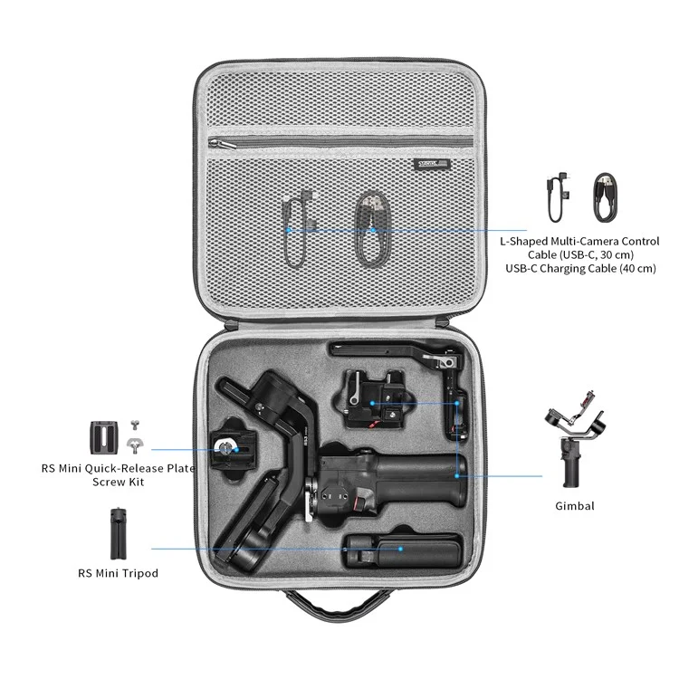 STARTRC 1116182 For DJI RS 3 Mini PU Leather Shoulder Bag Gimbal Stabilizer Carrying Case